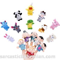 Y-luck 16 Pcs Finger Puppets -10 Animals and 6 People Family Members,Educational Toy Velvet Cute Toys for Children Story Time,School Playtime Show,Gifts B07JG9JPYZ